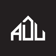 ADU letter logo design. ADU monogram initials letter logo concept. ADU letter design in black background.