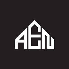 AEN letter logo design. AEN monogram initials letter logo concept. AEN letter design in black background.