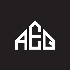 AEQ letter logo design. AEQ monogram initials letter logo concept. AEQ letter design in black background.