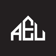 AEU letter logo design. AEU monogram initials letter logo concept. AEU letter design in black background.