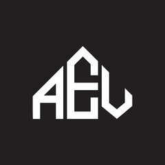 AEV letter logo design. AEV monogram initials letter logo concept. AEV letter design in black background.