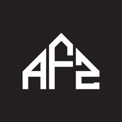 AFZ letter logo design. AFZ monogram initials letter logo concept. AFZ letter design in black background.