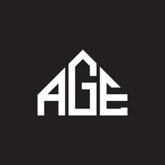 AGE letter logo design. AGE monogram initials letter logo concept. AGE letter design in black background.