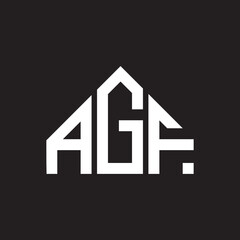 AGF letter logo design. AGF monogram initials letter logo concept. AGF letter design in black background.
