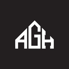 AGH letter logo design. AGH monogram initials letter logo concept. AGH letter design in black background.