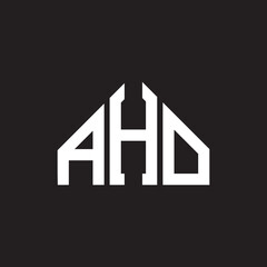AHO letter logo design. AHO monogram initials letter logo concept. AHO letter design in black background.
