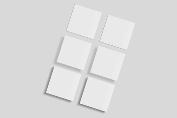 Blank Paper for Mockup. 3D Render.