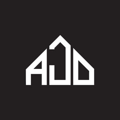 AJo letter logo design. AJo monogram initials letter logo concept. AJo letter design in black background.