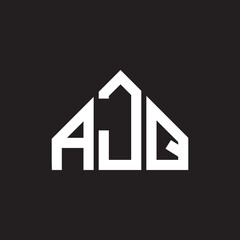 AJQ letter logo design. AJQ monogram initials letter logo concept. AJQ letter design in black background.
