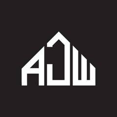 AJW letter logo design. AJW monogram initials letter logo concept. AJW letter design in black background. © Faisal