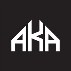 AKA letter logo design. AKA monogram initials letter logo concept. AKA letter design in black background.