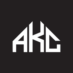 AKc letter logo design. AKc monogram initials letter logo concept. AKc letter design in black background.
