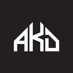 AKd letter logo design. AKd monogram initials letter logo concept. AKd letter design in black background.