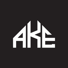 AKE letter logo design. AKE monogram initials letter logo concept. AKE letter design in black background.AKE letter logo design. 