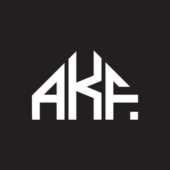 AKF letter logo design. AKF monogram initials letter logo concept. AKF letter design in black background.