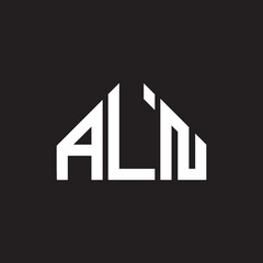 ALN letter logo design. ALN monogram initials letter logo concept. ALN letter design in black background.