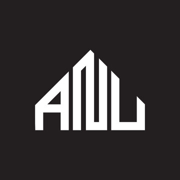 ANU letter logo design. ANU monogram initials letter logo concept. ANU letter design in black background.