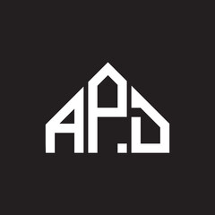 APD letter logo design. APD monogram initials letter logo concept. APD letter design in black background.APD letter logo design. APD monogram initials letter logo concept. 