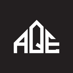 AQE letter logo design. AQE monogram initials letter logo concept. AQE letter design in black background.