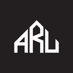 ARU letter logo design. ARU monogram initials letter logo concept. ARU letter design in black background.
