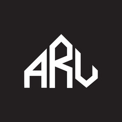 ARV letter logo design. ARV monogram initials letter logo concept. ARV letter design in black background.