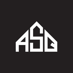ASQ letter logo design. ASQ monogram initials letter logo concept. ASQ letter design in black background.