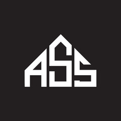ASS letter logo design. ASS monogram initials letter logo concept. ASS letter design in black background.