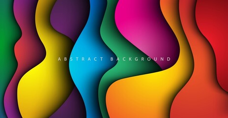 abstract colorful wavy overlap papercut background. eps10 vector