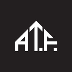 ATF letter logo design. ATF monogram initials letter logo concept. ATF letter design in black background. - obrazy, fototapety, plakaty