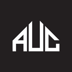 AUC letter logo design. AUC monogram initials letter logo concept. AUC letter design in black background.