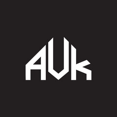 AVK letter logo design. AVK monogram initials letter logo concept. AVK letter design in black background.