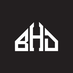 BHD letter logo design. BHD monogram initials letter logo concept. BHD letter design in black background.