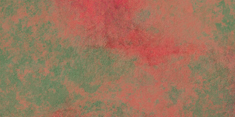 Paper texture of old rusty metal with remnants of paint background. Metal surface old rusty dark abstract empty red and green background. Space old dirty grunge wall texture.