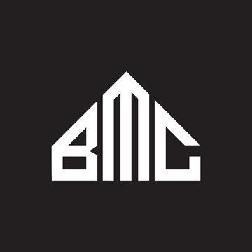 BMC letter logo design. BMC monogram initials letter logo concept. BMC letter design in black background.
