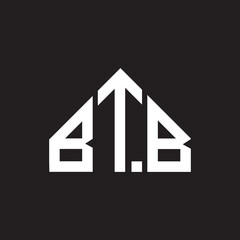 BTB letter logo design. BTB monogram initials letter logo concept. BTB letter design in black background.