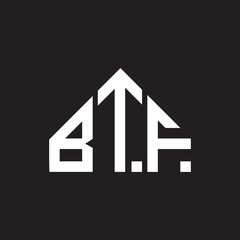 BTF letter logo design. BTF monogram initials letter logo concept. BTF letter design in black background.