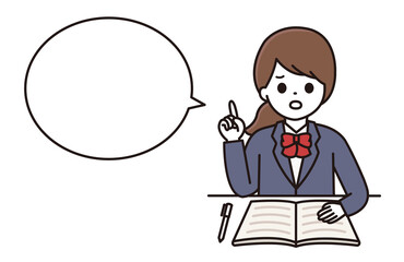 学生 女性 勉強 ポイント 困惑 吹き出し