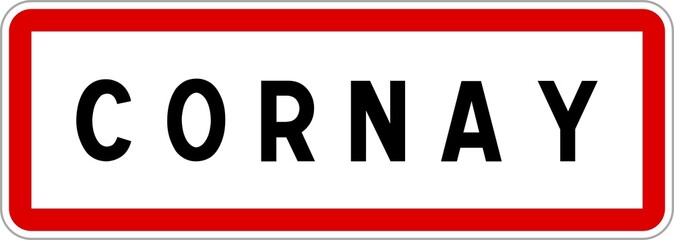 Panneau entrée ville agglomération Cornay / Town entrance sign Cornay