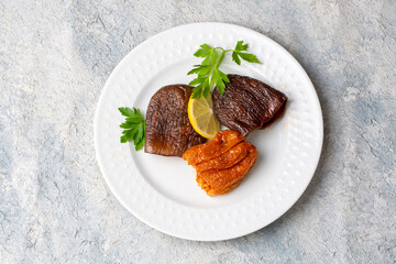 Dried eggplant stuffed and dried pepper stuffed with rice, tomato and olive oil known as dolma. (Turkish name; kuru biber dolmasi, kuru patlican dolmasi)