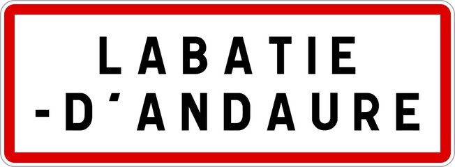 Panneau entrée ville agglomération Labatie-d'Andaure / Town entrance sign Labatie-d'Andaure