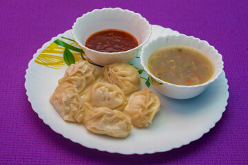 delicious Indochinese food veg momo is ready to serve. 