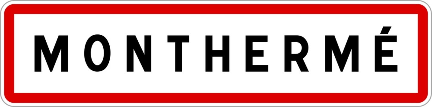 Panneau entrée ville agglomération Monthermé / Town entrance sign Monthermé
