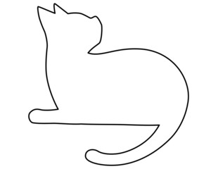 ネコのシルエット線画イラスト13