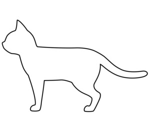 ネコのシルエット線画イラスト11