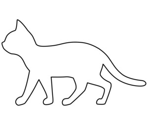 ネコのシルエット線画イラスト10