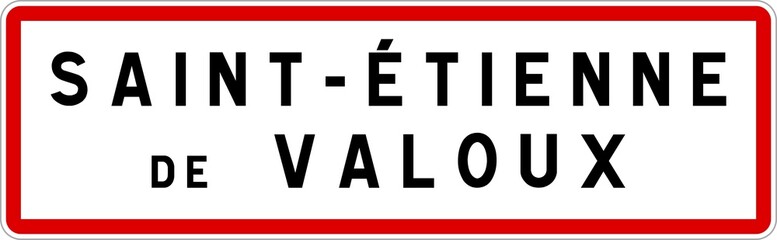 Panneau entrée ville agglomération Saint-Étienne-de-Valoux / Town entrance sign Saint-Étienne-de-Valoux