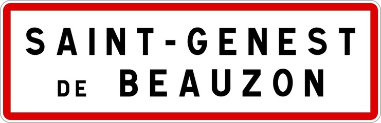 Panneau entrée ville agglomération Saint-Genest-de-Beauzon / Town entrance sign Saint-Genest-de-Beauzon