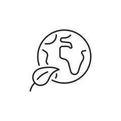 Ecology world environment icon. High quality black vector illustration.