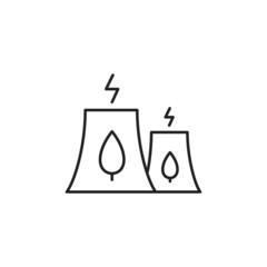 Nuclear reactor icon. Ecological energy. High quality black vector illustration.