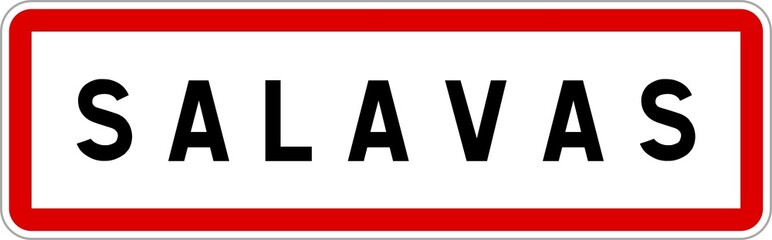 Panneau entrée ville agglomération Salavas / Town entrance sign Salavas